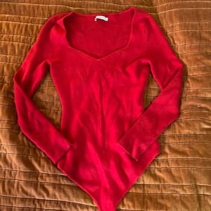 Abercrombie Red Sweater Bodysuit